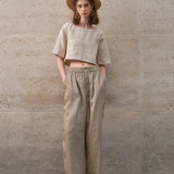 The Boxy Linen Crop Top