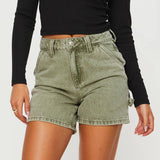 Madison Cotton Denim High-Waist Shorts