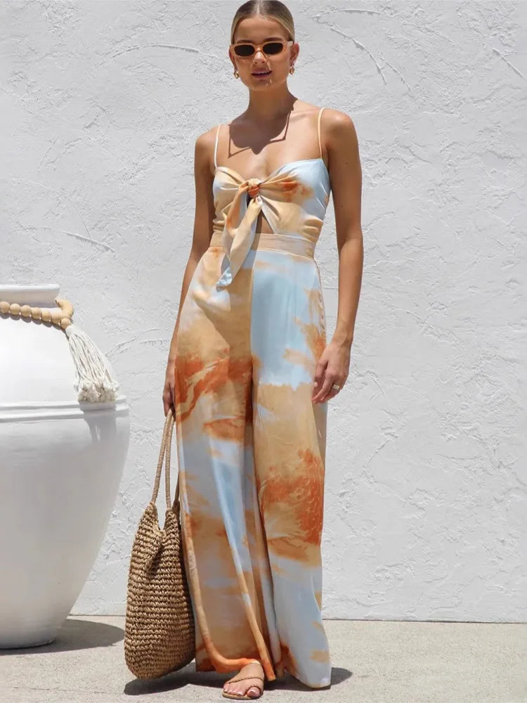 Women's Wide Leg Jumpsuit – Spaghetti Strap