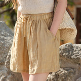 Olivia 100% Linen Summer Shorts