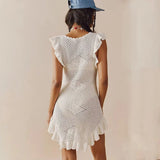 Maribelle Crochet Beach Mini Dress
