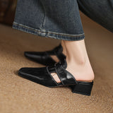 Fjord Italian Leather Square-Toe Mule