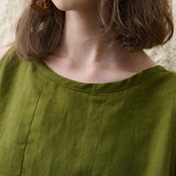 The Pleated Hem Linen Top