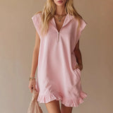 Women's Sleeveless T-Shirt Dress – Half Zip