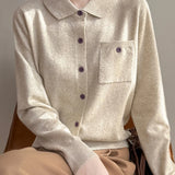 Elara Merino Wool Polo Cardigan
