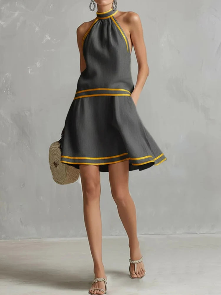 Women's Halter Mini Dress A-Line