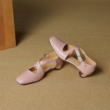 Ravello Italian Leather Cross-Strap Heel