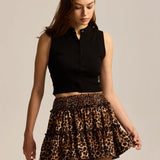 Viora Leopard Ruffle Skirt