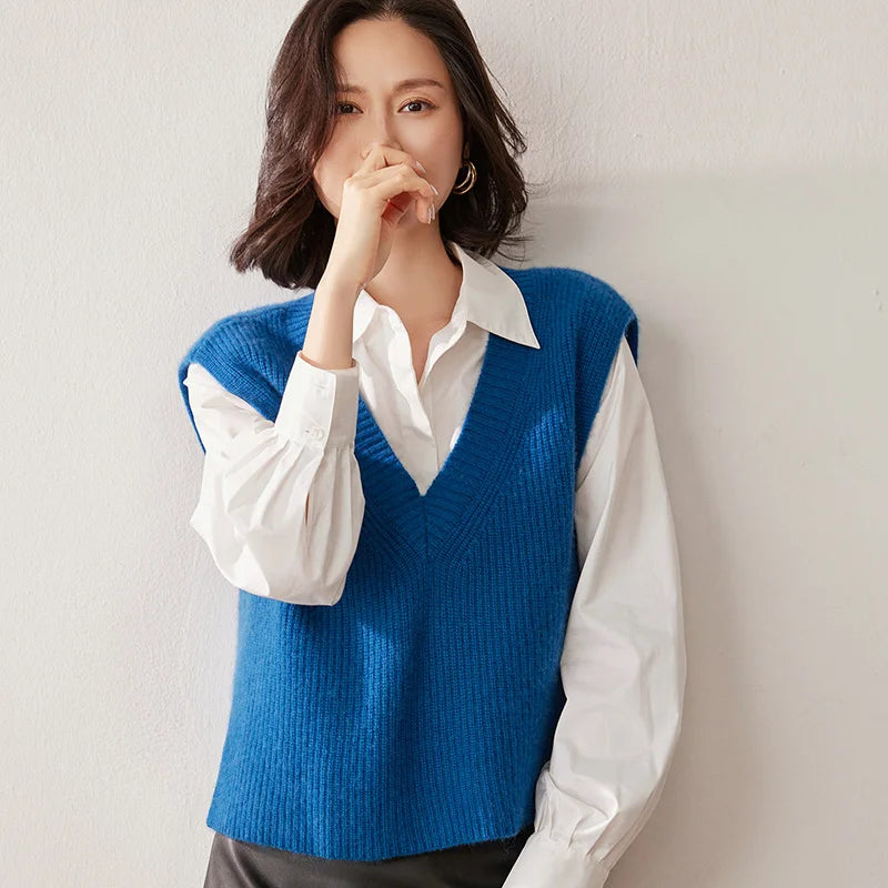 Elise Ribbed Cashmere Vest