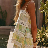 Printed halter two-piece set