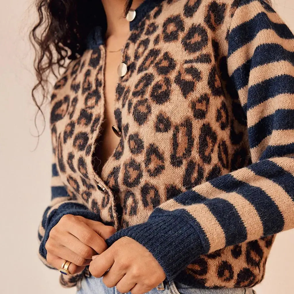 Chloe Leopard Striped Top