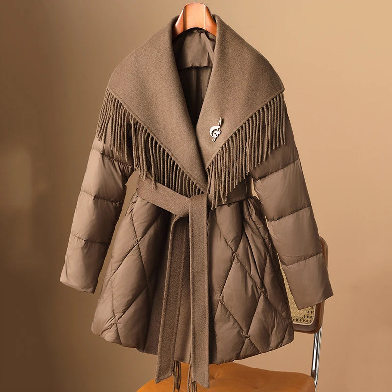 Juliette Fringe Down Coat