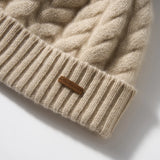 Elle Cable Cashmere Pom Beanie