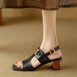 The Chain Detail Block Heel Sandal