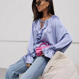 Liora Satin Ruffle Blouse