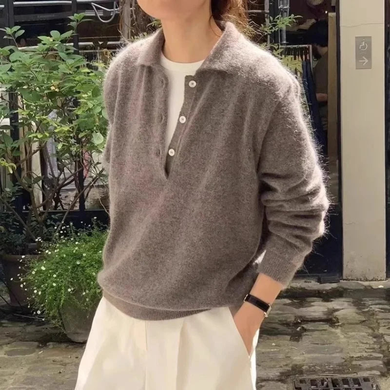 Women's 100% Wool Knit Hoodie Sweater Casual