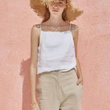 The Satin Strap Linen Cami
