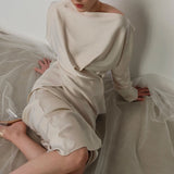 Women's Satin Two Piece Long Skirt Set