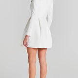 Éclat Lacceti Women's White Jewel Trim Long Sleeve Mini Dress