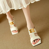 The Chain Detail Block Heel Sandal