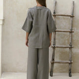 Havana Cotton Two-Piece Set in Camel — Shirts & Tops