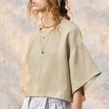 The Flared Sleeve Linen Pullover