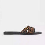 Capri Leather Flat Slides — Sandals