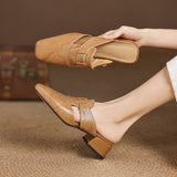Fjord Italian Leather Square-Toe Mule