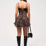Leo Luxe Mini Corset Lace Detail Dress