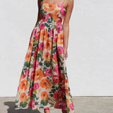 Isadora Women’s Floral Backless Slip Maxi Dress
