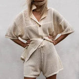 Women's Knit Two Piece Set Shorts Summer