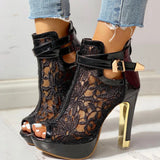 Elviera Lace Mesh Heels