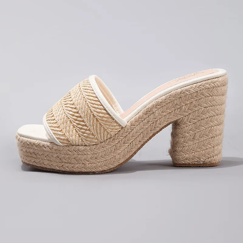 Célie Natural Woven Heels
