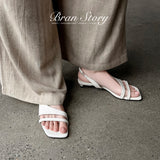 Biarritz Italian leather Line-Tied Heel