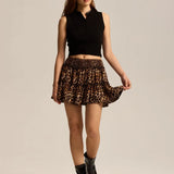 Viora Leopard Ruffle Skirt