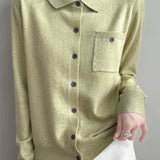 Elara Merino Wool Polo Cardigan