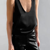 Lissia Deep Drape Satin Tank