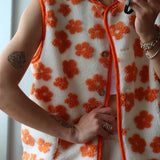 Dahlia Floral Fleece Vest
