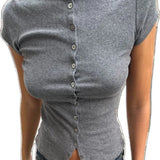Mina Snapfront Knit Top