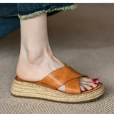 Sorella Woven Leather Platform Sandals