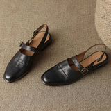 Positano Leather Slingback Flat Sandals