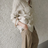 The Pleated Linen Button Shirt