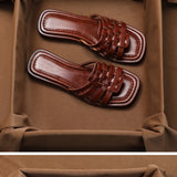 Naples Italian Leather Slides