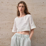 The Boxy Linen Crop Top