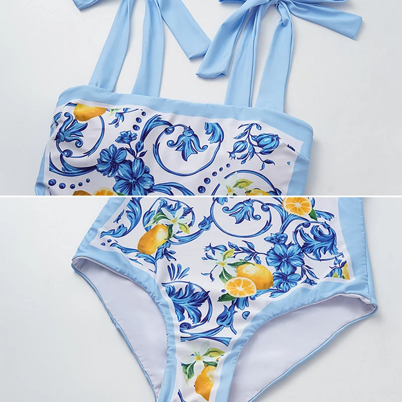Amalfi Lemon Print One-Piece — Swimwear