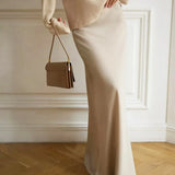 Seraphine Satin Fishtail Maxi Skirt