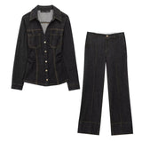 Marenza Button Denim Set