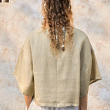 The Flared Sleeve Linen Pullover