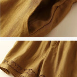 Lenora Embroidered Linen Shorts