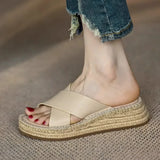 Sorella Woven Leather Platform Sandals